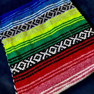 Mexican Falsa Falza Blanket Bag Purse Beach Multiple Colors 13"x14" Strap Hangs